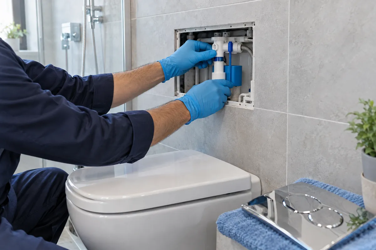 Gömme rezervuarın servis açıklığından iç takım onarımı
