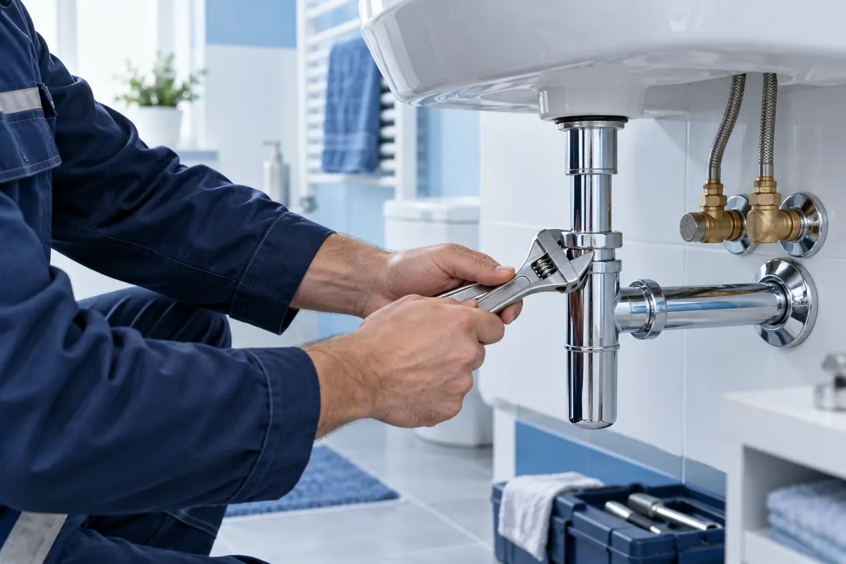 Lavabo altı tesisat bağlantısının onarımı